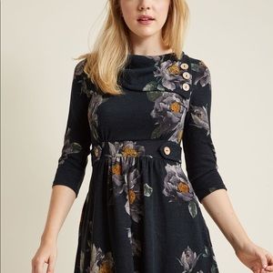 A-line dress forest floral modcloth